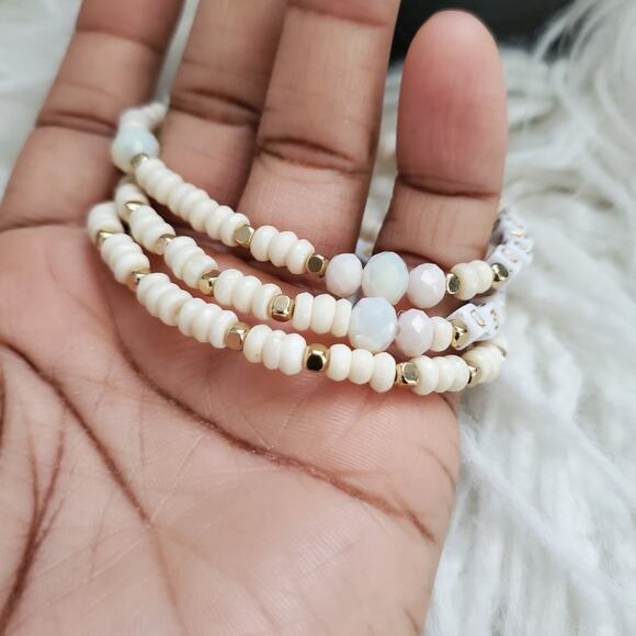 Hand Crafted Encouragement Statement Beaded Inspiration Bracelet Set - Picture 4 of 5